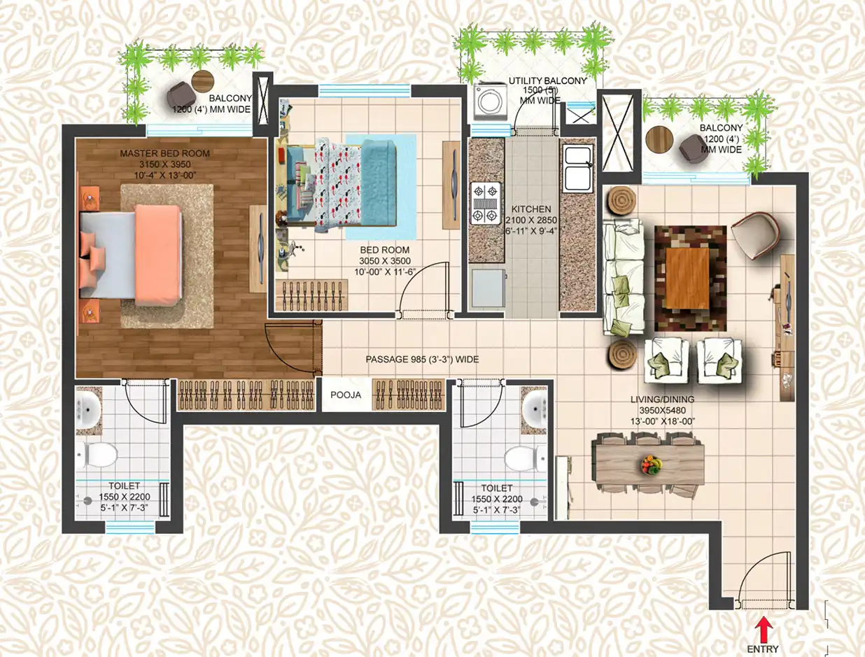 Ace Parkway 2 BHK - 101.72 Sq. Mtr.